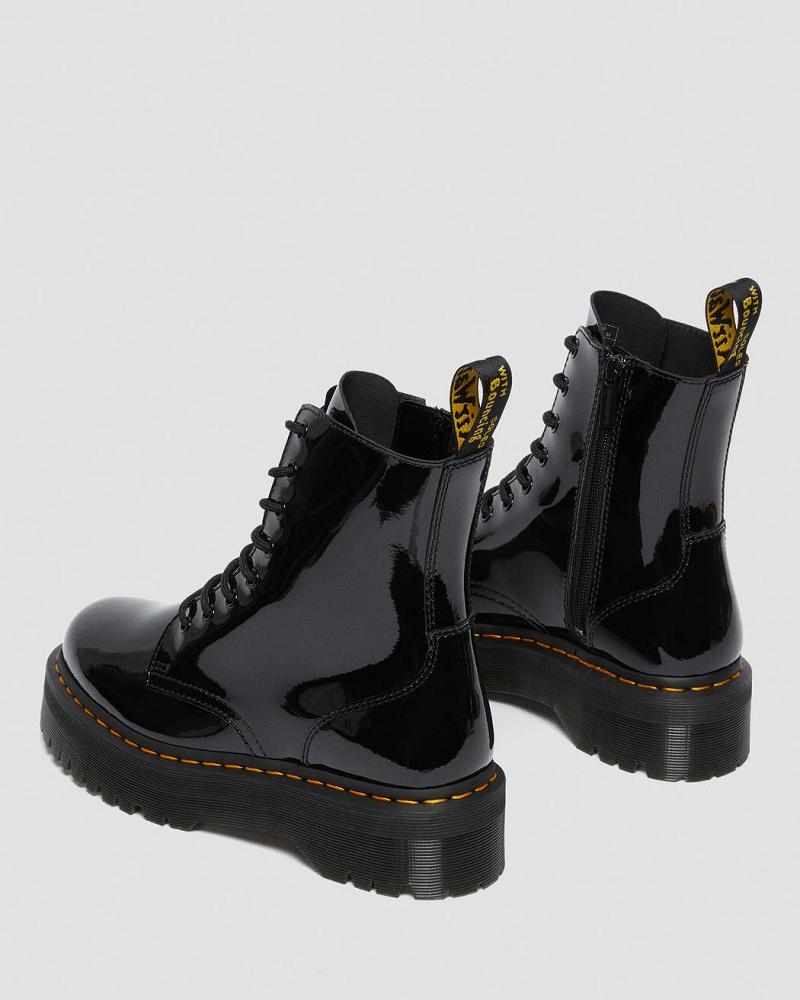 Botas Plataforma Dr Martens Jadon Charol Cuero Mujer Negros | MX 539ZUT